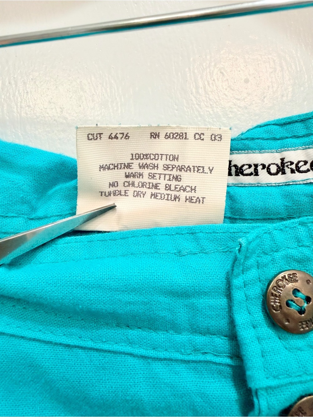 Vintage 80s Cherokee High Waist Pleated Tapered Pants Turquoise Aqua Sz 13 USA - Picture 10 of 14